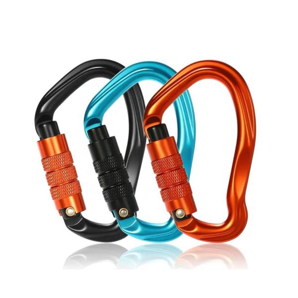 Quality Secure Locking Aluminum Carabiner Clips with Galvanized Finish and Snap Hook for sale