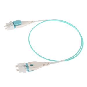 Uniboot LC LC Fiber Optical Patch Cord Flat Clip Duplex OM3 PVC/OFNR 2.0mm BIF