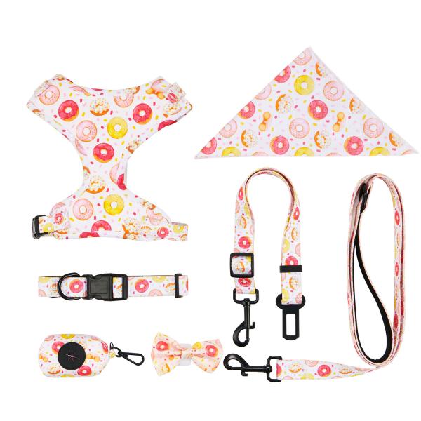 Buy Custom Logo Designer's Top Pick Personalized Dog Harness Set with Bowknot Decoration Bandana and Adjustable Collar Leash at wholesale prices