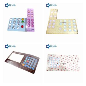 Glossy Surface Graphic Panel Overlay Tactile Button Embossed Keys Custom Control