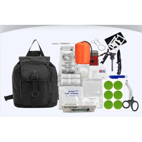 Outdoor Survival Kit with Emergency Medical Supplies Including Water Purification Straws and First Aid Kit Training Tools