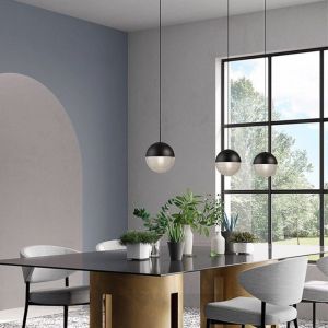 Postmodern E27 Metal Ball Hanging Pendent Light For Bedroom