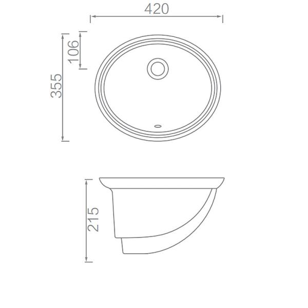 AP402 Sanitary Ware Lavatory Wash Basin White Color With Overflow