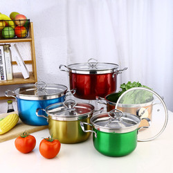 High Quality Kitchen 10 Pcs Stainless Steel Cookware Set Soup & Stock Pot Set