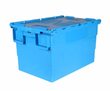 Buy Virgin Plastic Attached Lid Containers Nestable Stackable Moving Tote Box at wholesale prices