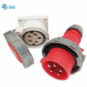 Waterproof IP67 Industrial Plug Sockets 5Pins 3P+N+E 16Amp and 32Amp Panel