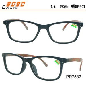 Rectangle fashion reading glasses with silver metal pins,spring hinge