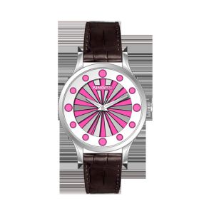 Fashion Three Hands Alloy Case Leather Wrist Watch Gold or Silver Plated