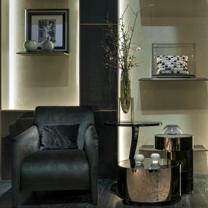 500mm Black Glass Coffee Table 0.33m 35cm Marble Top