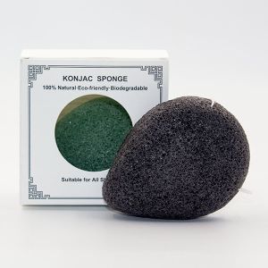 Customized Logo Tear Drop Exfoliating Konjac Sponge 2.5cm Thick
