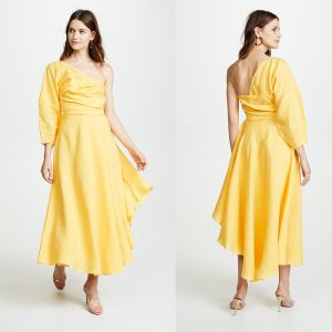 Quality Fashion Asymmetrical Clothing One Shoulder With Long Sleeve Woman Maxi Dress Summer for sale
