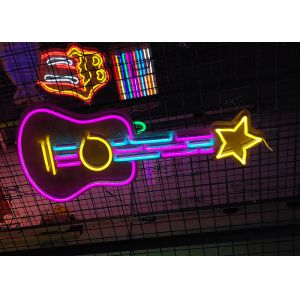 200cm 12VDC Guitar Led Neon Sign For Tavern Background Wall