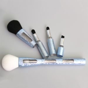 Personalized Travel Eyeshadow Brush Set Blending 4 In 1 Blue
