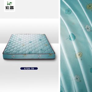 70g Sky Blue Color Printing Polyester Mattress Fabric Heat Resistance