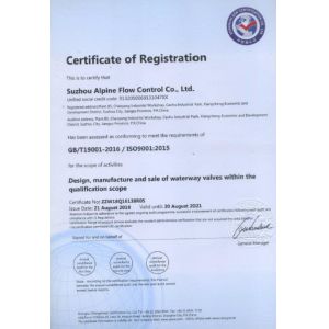 Suzhou Alpine Flow Control Co., Ltd Certifications