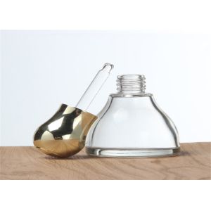 Quality Cosmetics Empty Glass Dropper Bottles Spot 40ml Transparent Stamper Shape for sale