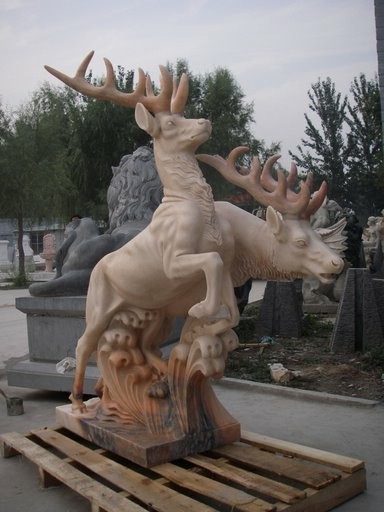 Buy Deer Animal stone sculpture for garden at wholesale prices