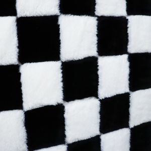 320gsm Checkerboard Pattern Faux Fur Throw Weighted Faux Fur Blanket
