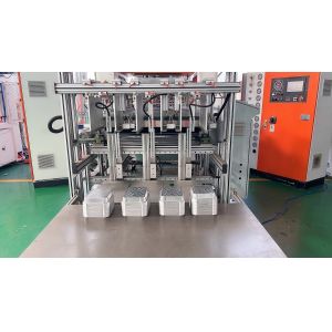 Aluminium Food Container Machine With Electronically Controlled Foil Feeding And