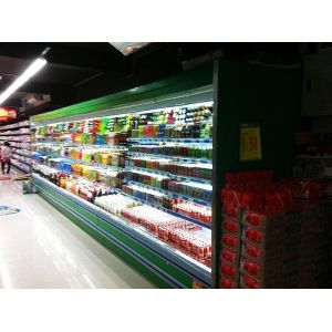 Commercial Upright Display Fridge , Remote Multi deck Chiller 10m Length