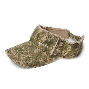 Woodland Forest Camo Sun Visor Hat For Golf Tennis Metal Ring Closure / Woven
