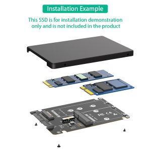 Full-size NGFF M.2 B Key/mSATA SSD to 2.5 SATA3 Adapter 2 in 1 with Plastic