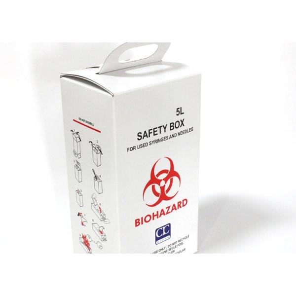 Biohazard Waste Needle Collection 5L Medical Sharps Box White safe box Foldable