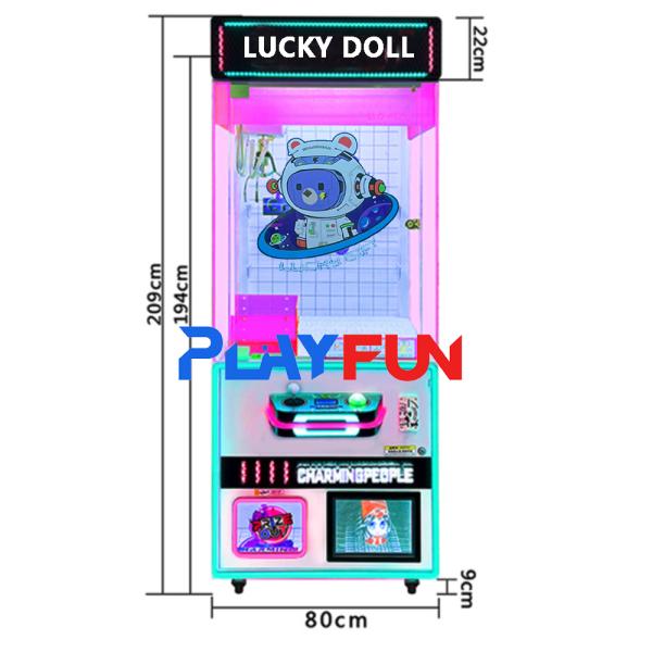 Playfun Shopping Mall Coin Operated Prize Games Dolls Catcher Crane Claw Game Machine Lucky Doll Claw Machines