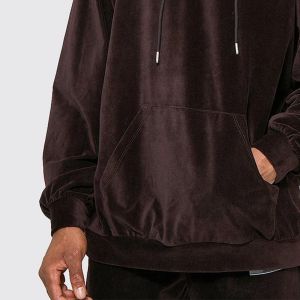 Custom Logo Velour Fabric Hoodie with 430grams and 370grams Fabric Weight for