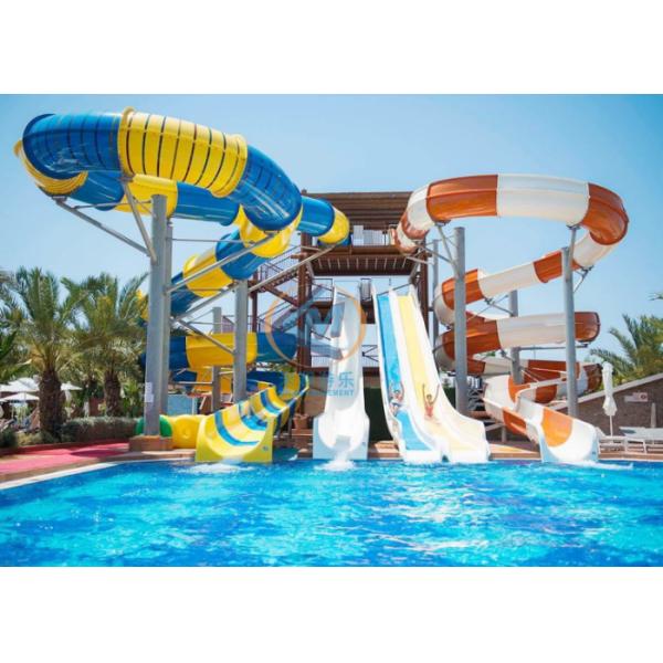 Anti Ultraviolet Aqua Water Park Slide 6M Height For Commercial Use