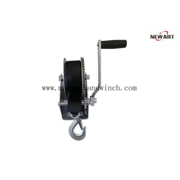 Portable Hand Crank Winch / Cable Strap Marine Manual Winch 1600 Lb Capacity