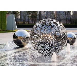 China 100cm Water Fountain 316 Stainless Steel Ball Sculpture on sale