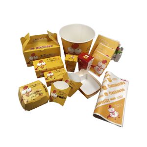 Biodegradable Cardboard Fried Chicken Boxes Burger Clamshell Food Packaging