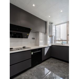 Modern Kitchen Cupboard Melamine Kitchen White Lacquer Chinese Furniture