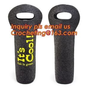 Felt Wine Bag As Clothes, Felt Wine Bag With String, Santa Pants Felt Wine Bag,