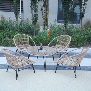 Pe Rattan Furniture Dining Tables And Chairs Craftsmanship Woven Coffee Table