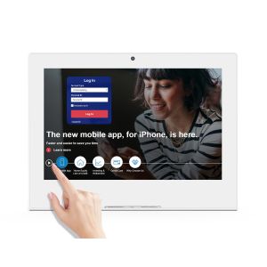 L Shape Freestanding Desktop Digital Signage RK3399 POE NFC Optional