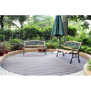 Wood Grain Pattern WPC Decking Tiles with High Gloss Composite Wood Flooring