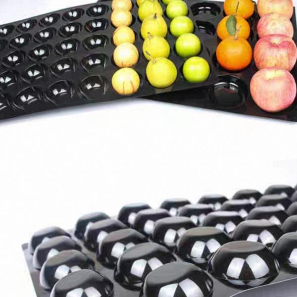 Buy Customized factory disposable black 24 hole rectangular fruit shelf display tray fruit arrangement tray at wholesale prices