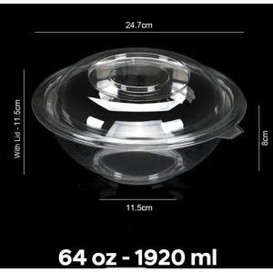 24Oz Disposal Bowl With Lids For Food Customized Plastic Disposable Bowl With