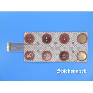 Adhesiveless Polyimide Flexible PCB 0.13mm With Yellow Coverlay