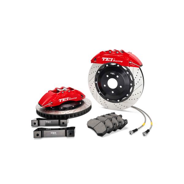 P60ES 6 Piston Caliper 355*32mm 378*32mm Rotor Brake Kit Drilled / Slotted / Drilled And Slotted Discs Selectable