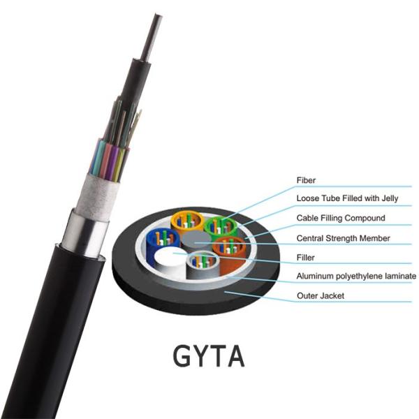 GYTA Outdoor Fiber Optic Cable Jelly Gel Waterproof Filling Metallic G652D G657A1 G675A2