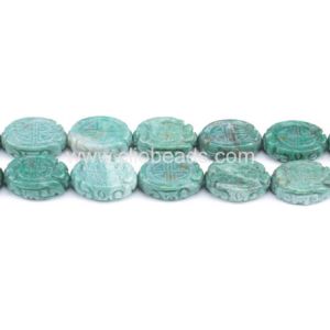 Quality Prase Carved Ovals Bead Jewellery Supplies for sale