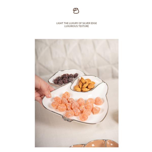 Sustainable and Business Gifts Cute Rabbit Porcelain Snack Dish for Children's Desserts