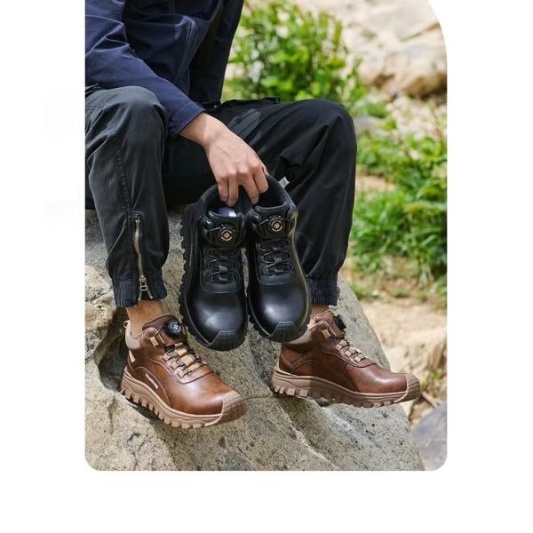 Men's Safety Shoes Kevlar Midsole Work Boots With Steel Toe And Rubber Sole