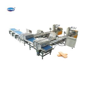Multi Function Chocolate Wafer Packing Machines Automatic Biscuit Cookie Packaging Line With Tray