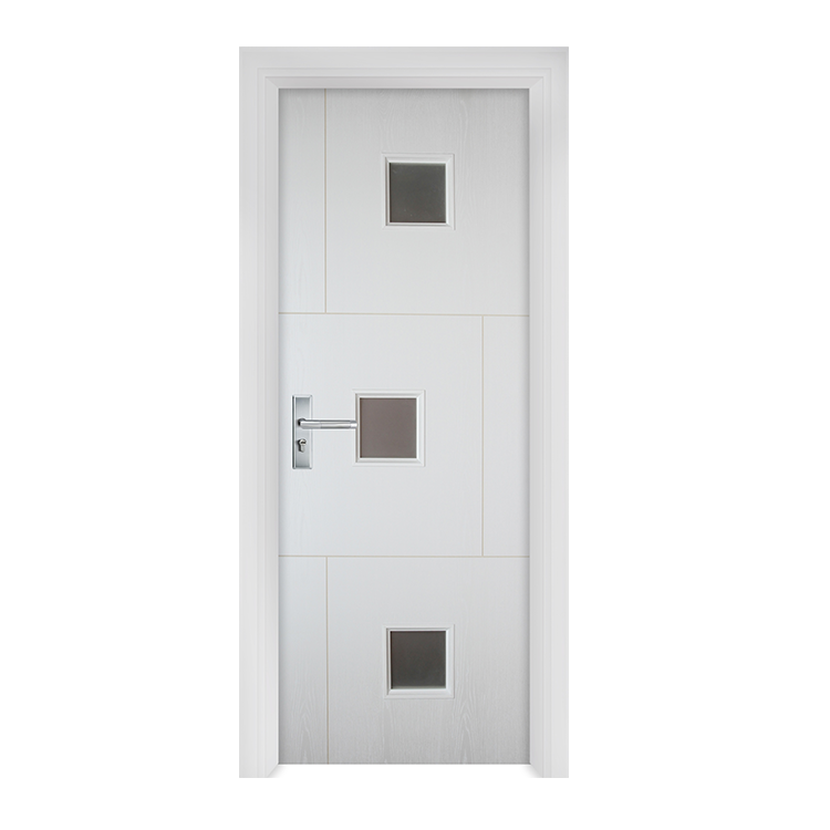 China 45mm Thickness Mold Proof Heat Insulation WPC Glass Hollow Door for Interior Use on sale