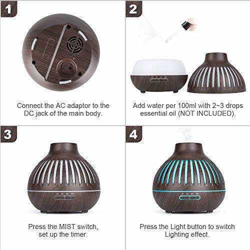 Color Changing 400ml 10W Wood Grain Aromatherapy Diffuser