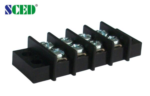 Double Levels 9.525mm Barrier Terminal Block , 300V 20A Electrical Terminal